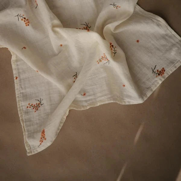 Organic Cotton Muslin Cloths 3-Pack - Flowers Mushie Lil Tulips