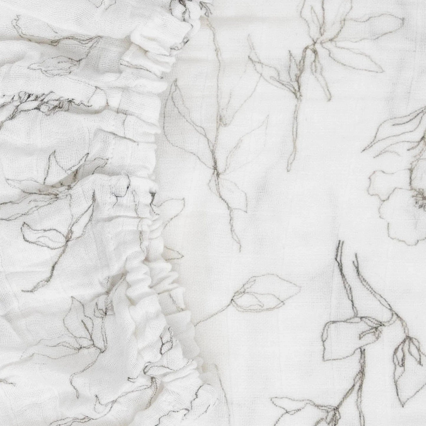 Organic Cotton Muslin Crib Sheet - Pencil Floral Little Unicorn Lil Tulips