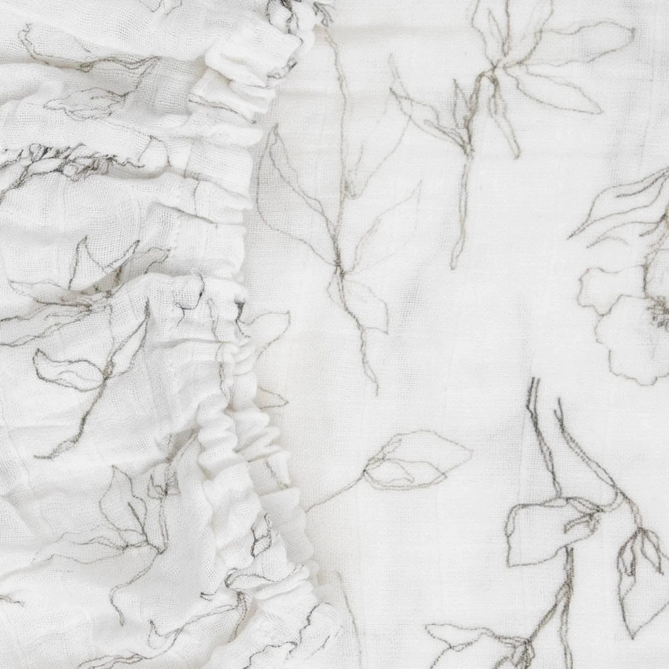 Organic Cotton Muslin Crib Sheet - Pencil Floral Little Unicorn Lil Tulips