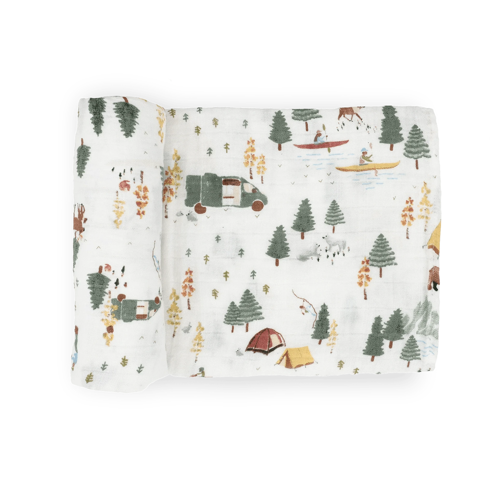 Organic Cotton Muslin Swaddle Blanket - Alpine Adventure Little Unicorn Lil Tulips