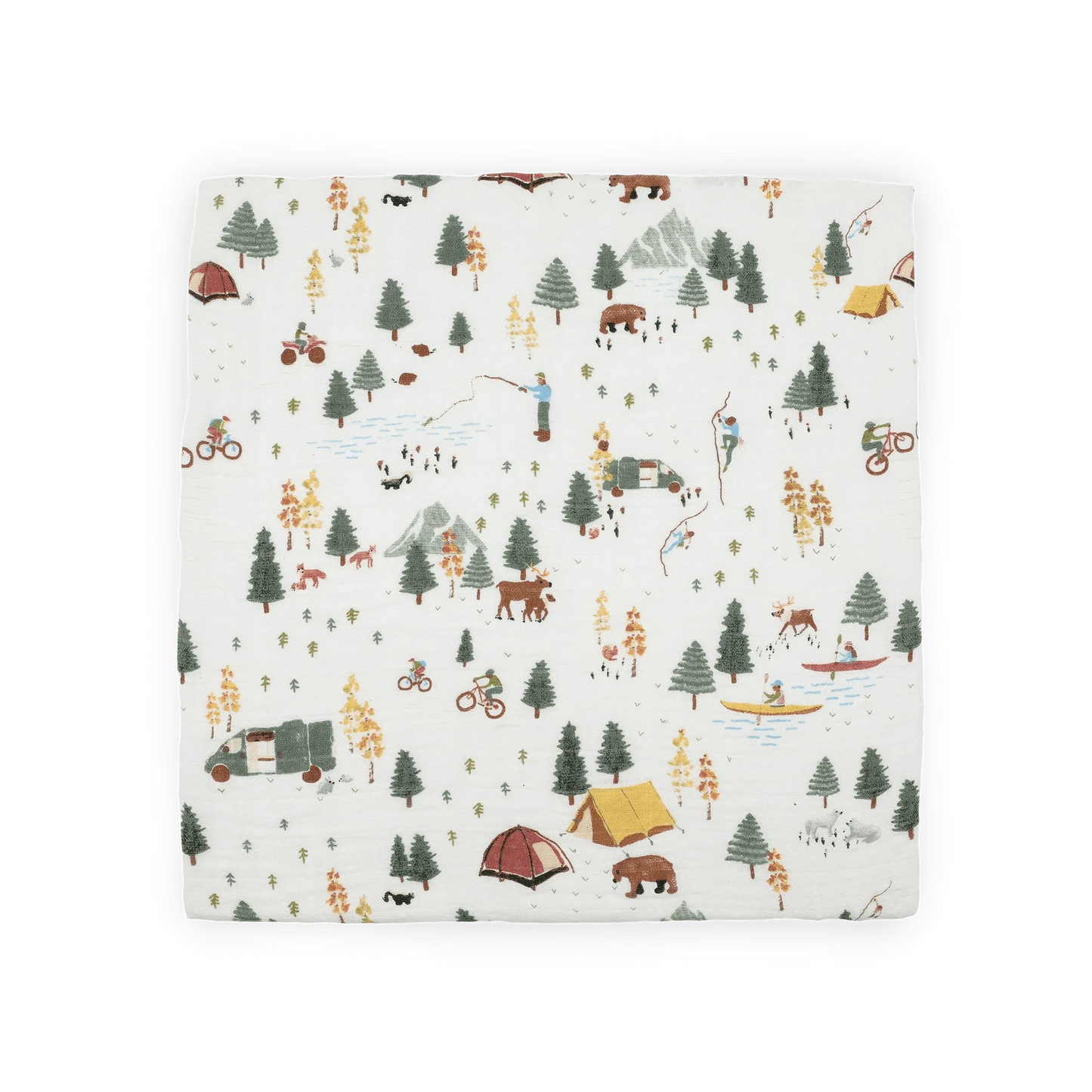Organic Cotton Muslin Swaddle Blanket - Alpine Adventure Little Unicorn Lil Tulips