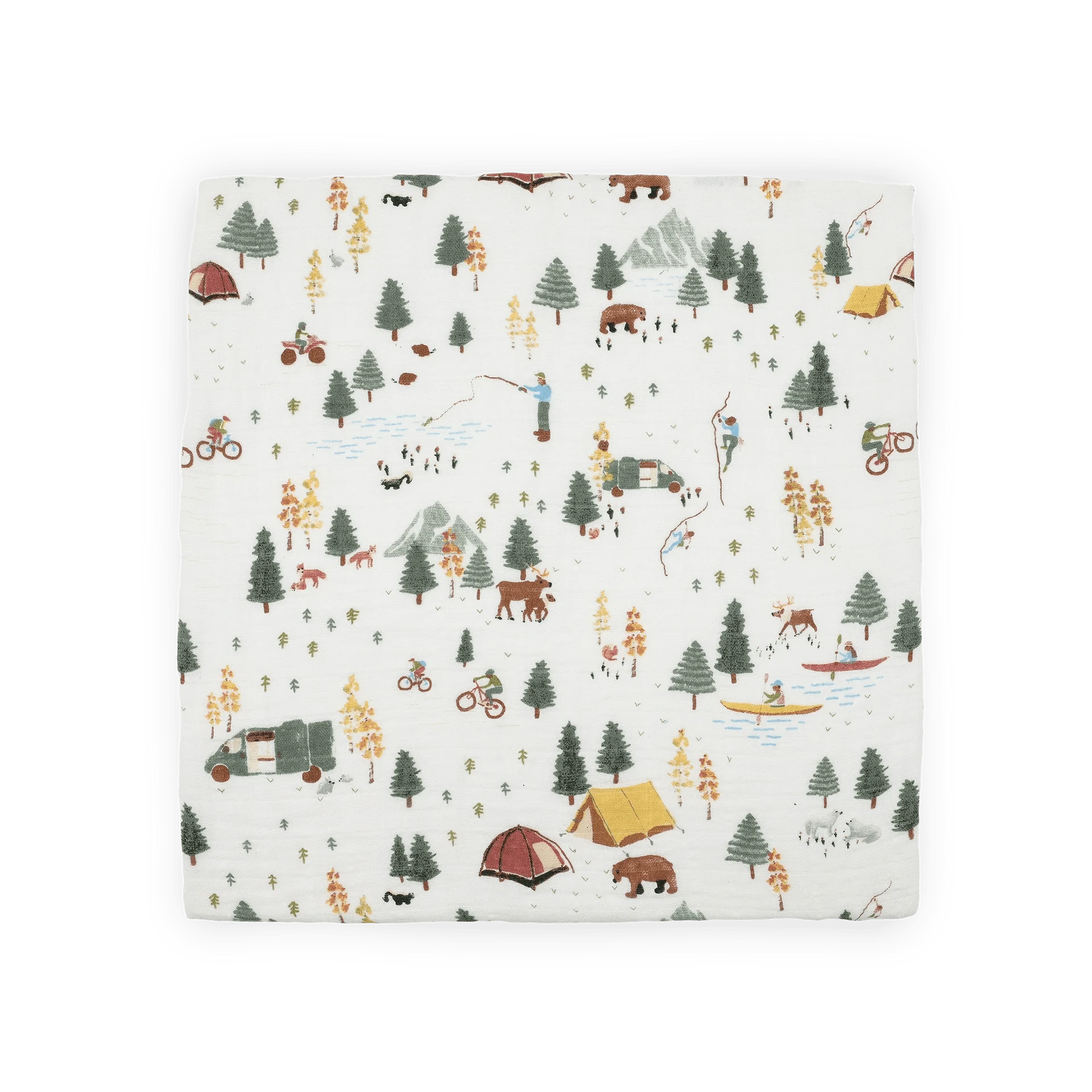 Organic Cotton Muslin Swaddle Blanket - Alpine Adventure Little Unicorn Lil Tulips