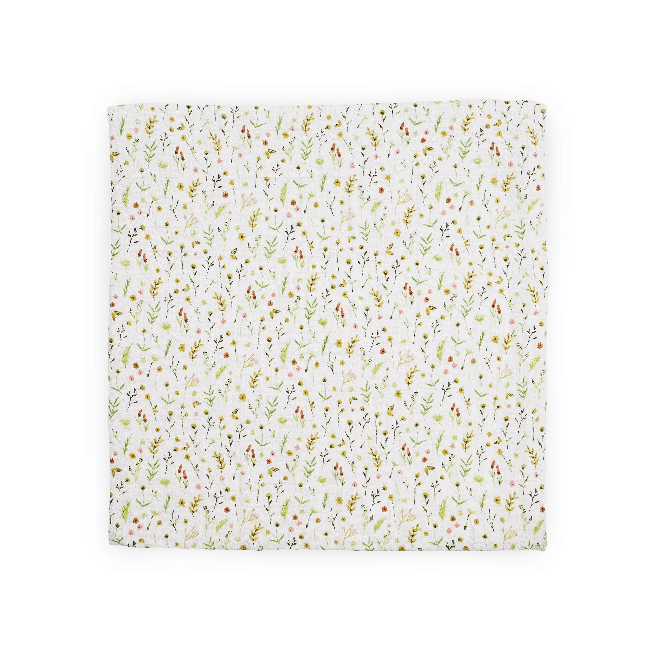 Organic Cotton Muslin Swaddle Blanket - Floral Field Little Unicorn Lil Tulips
