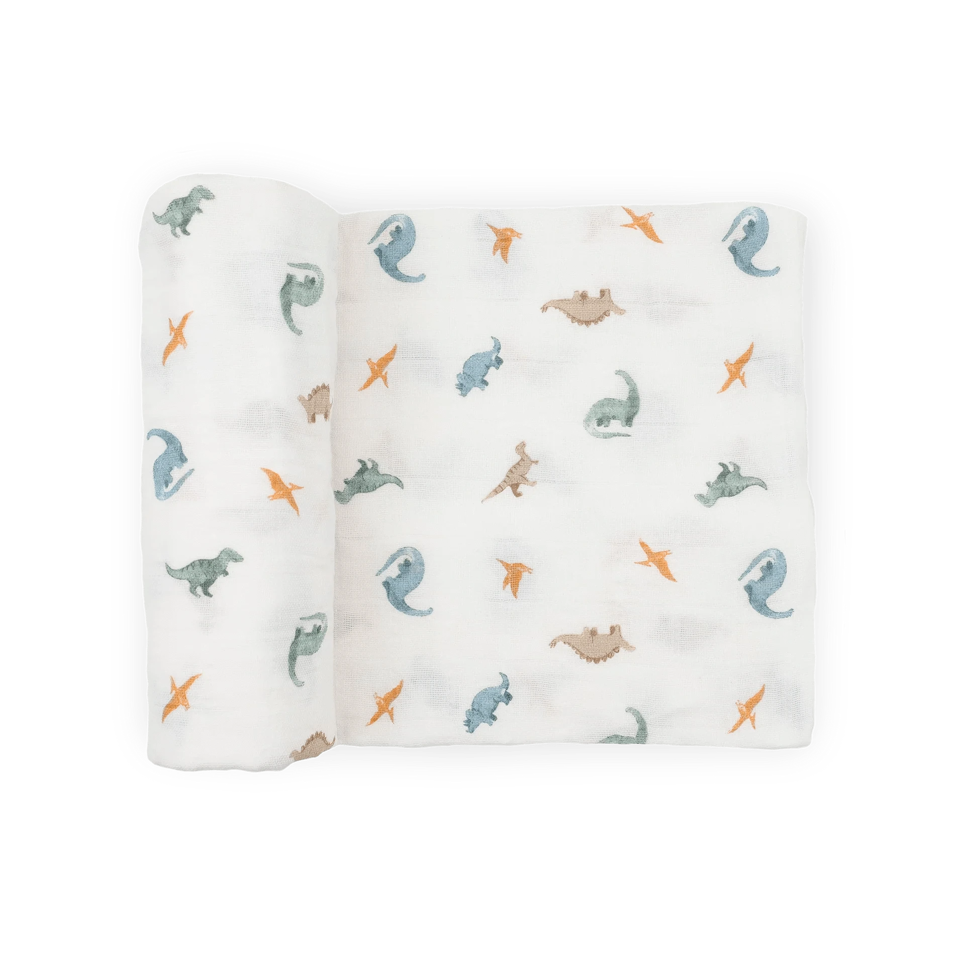 Organic Cotton Muslin Swaddle Blanket - Little Dino Little Unicorn Lil Tulips