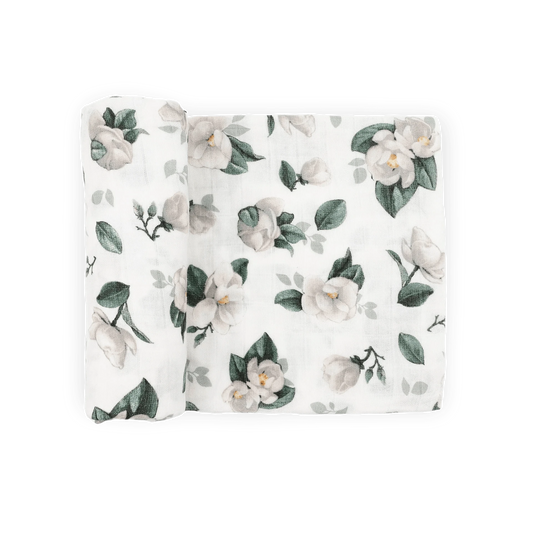 Organic Cotton Muslin Swaddle Blanket - Magnolia Little Unicorn Lil Tulips
