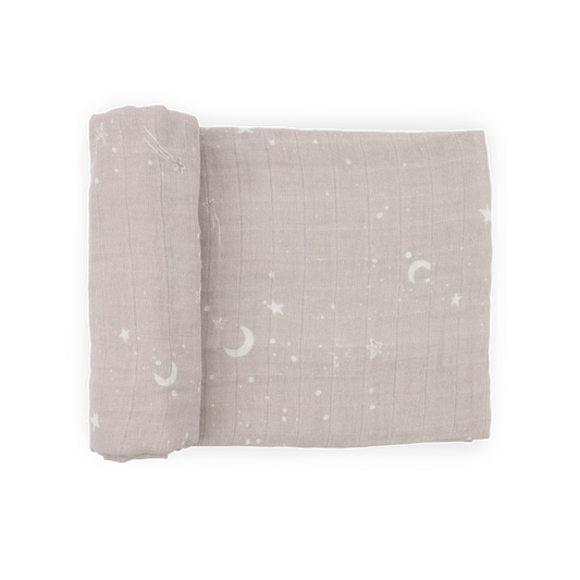 Organic Cotton Muslin Swaddle Blanket - Moon Dust Little Unicorn Lil Tulips