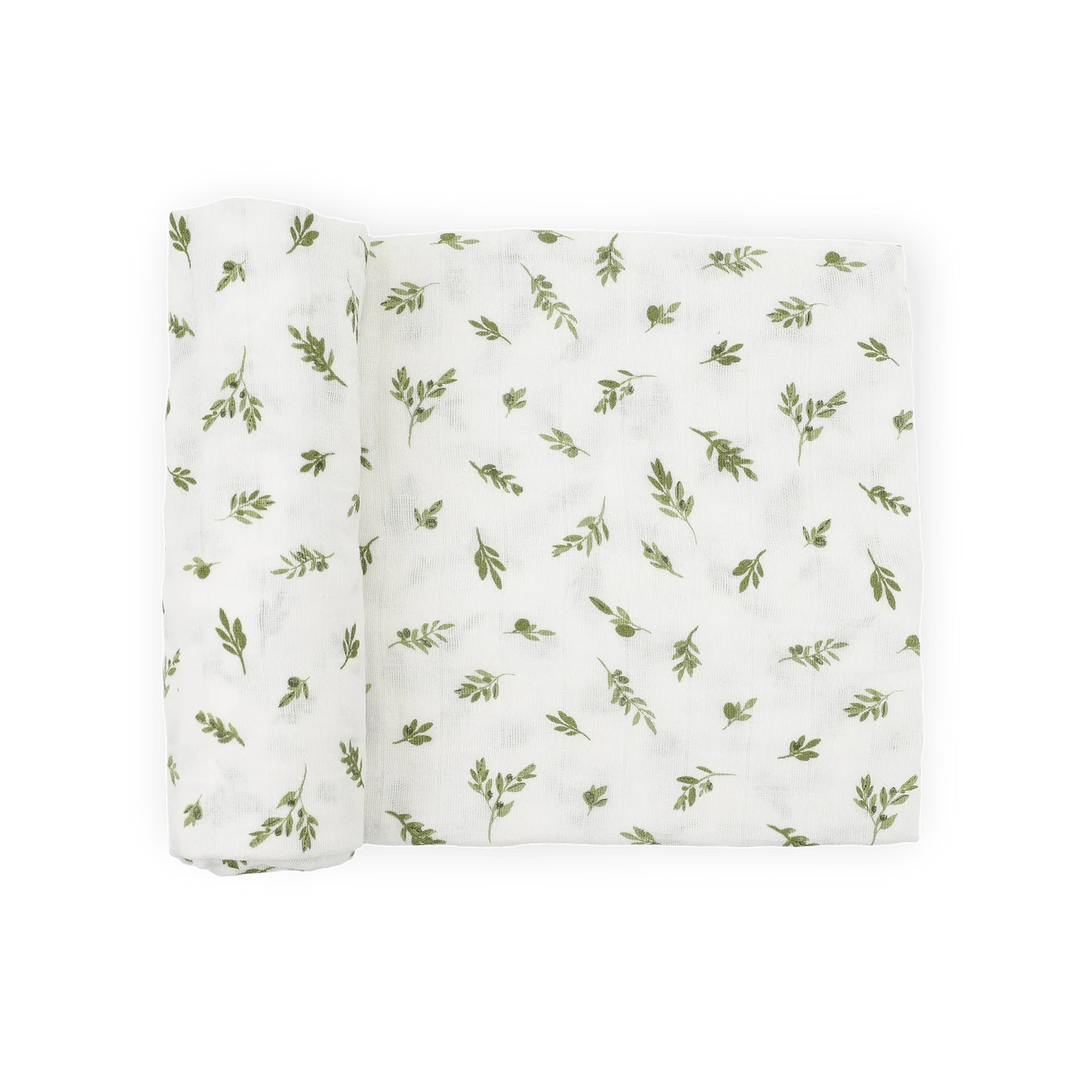 Organic Cotton Muslin Swaddle Blanket - Olive Branch Little Unicorn Lil Tulips