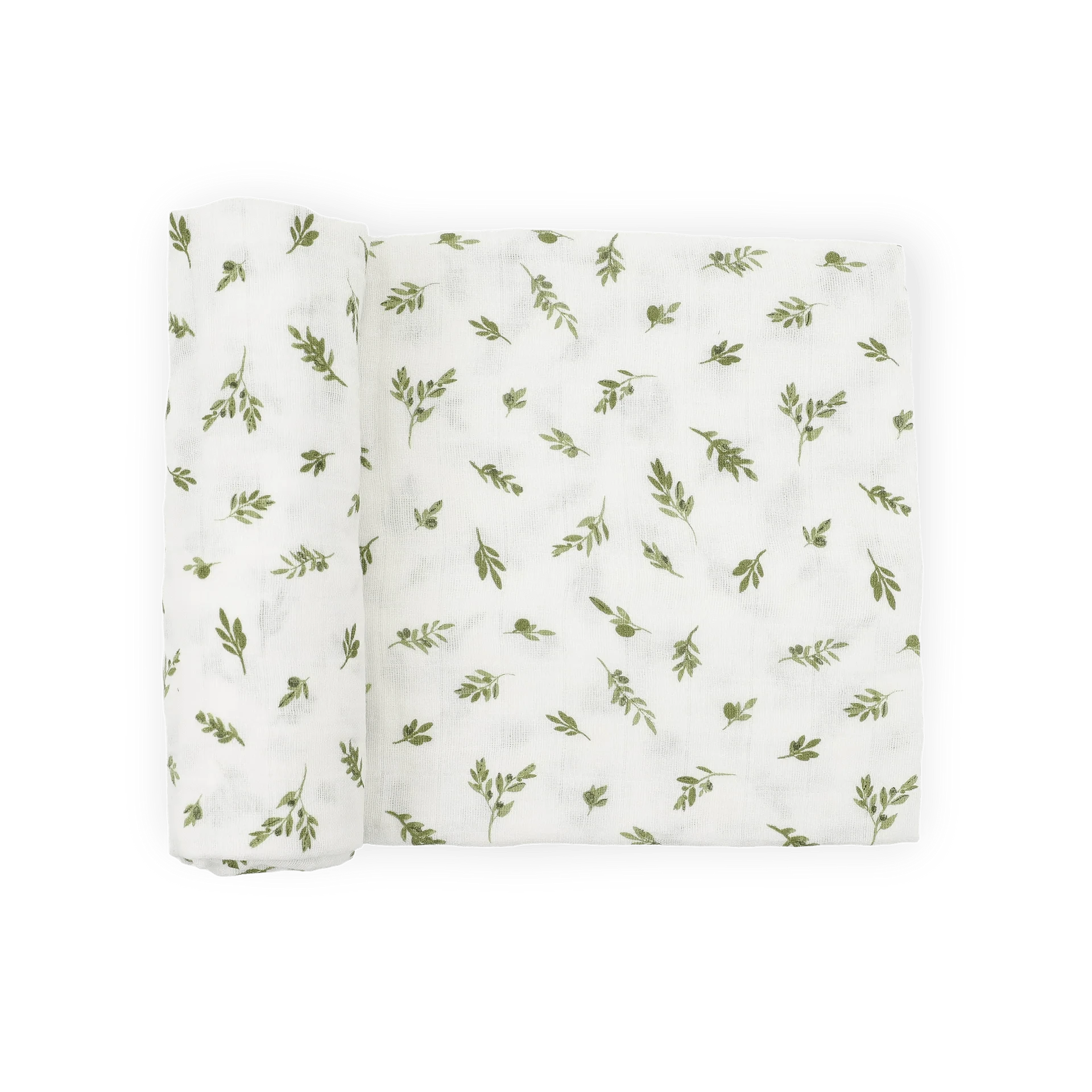 Organic Cotton Muslin Swaddle Blanket - Olive Branch Little Unicorn Lil Tulips