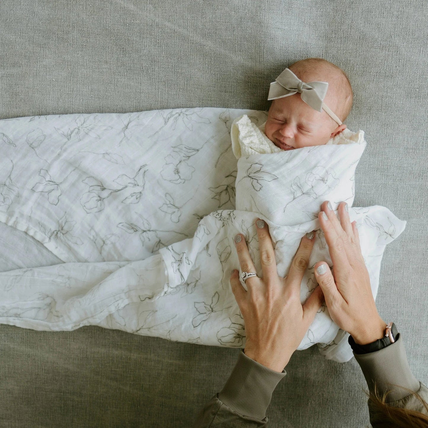 Organic Cotton Muslin Swaddle Blanket - Pencil Floral Little Unicorn Lil Tulips
