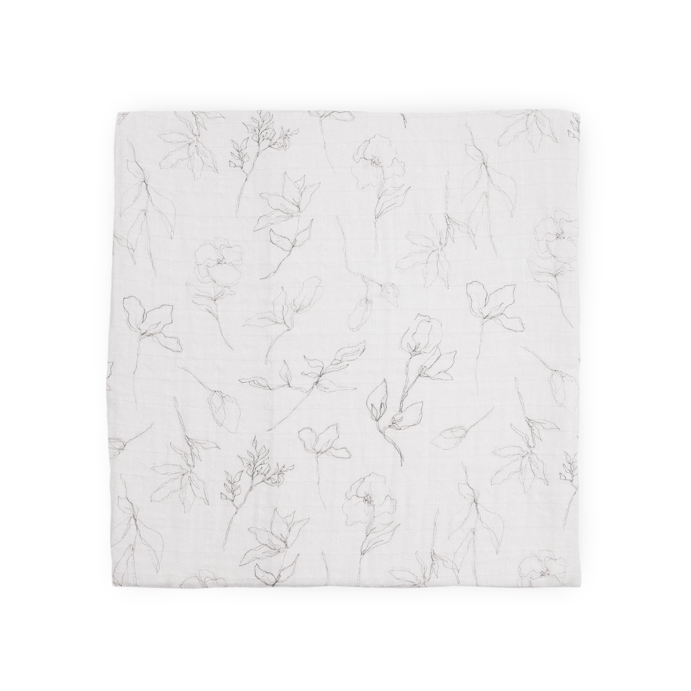 Organic Cotton Muslin Swaddle Blanket - Pencil Floral Little Unicorn Lil Tulips