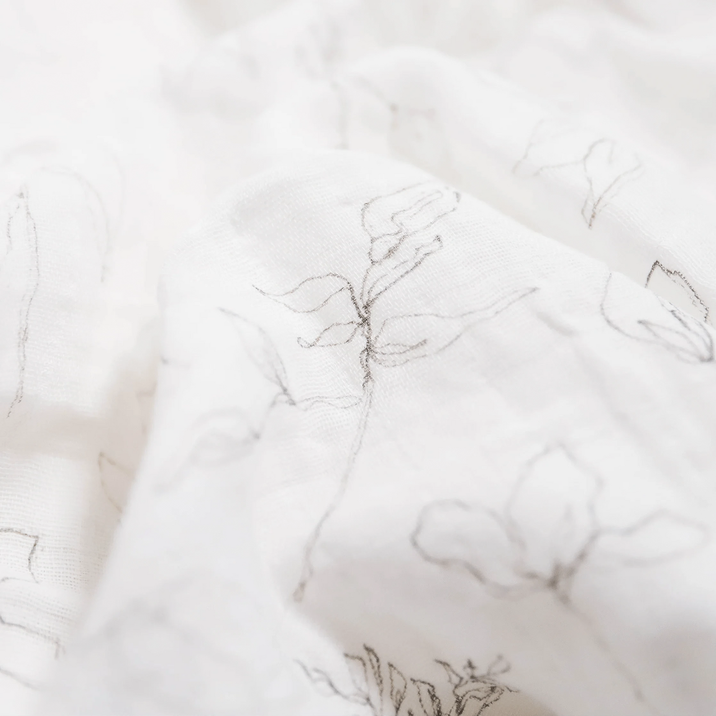 Organic Cotton Muslin Swaddle Blanket - Pencil Floral Little Unicorn Lil Tulips