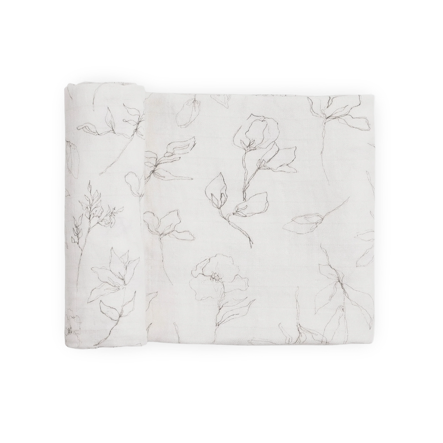 Organic Cotton Muslin Swaddle Blanket - Pencil Floral Little Unicorn Lil Tulips