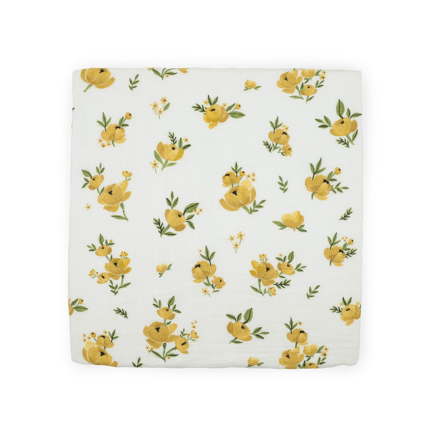 Organic Cotton Muslin Swaddle Blanket - Yellow Roses Little Unicorn Lil Tulips