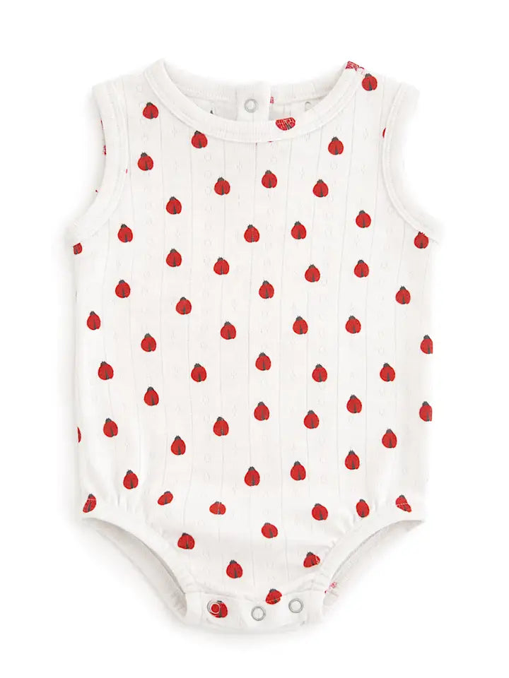 Organic Pointelle Dune Bubble - Ladybug SIIX Collection Lil Tulips