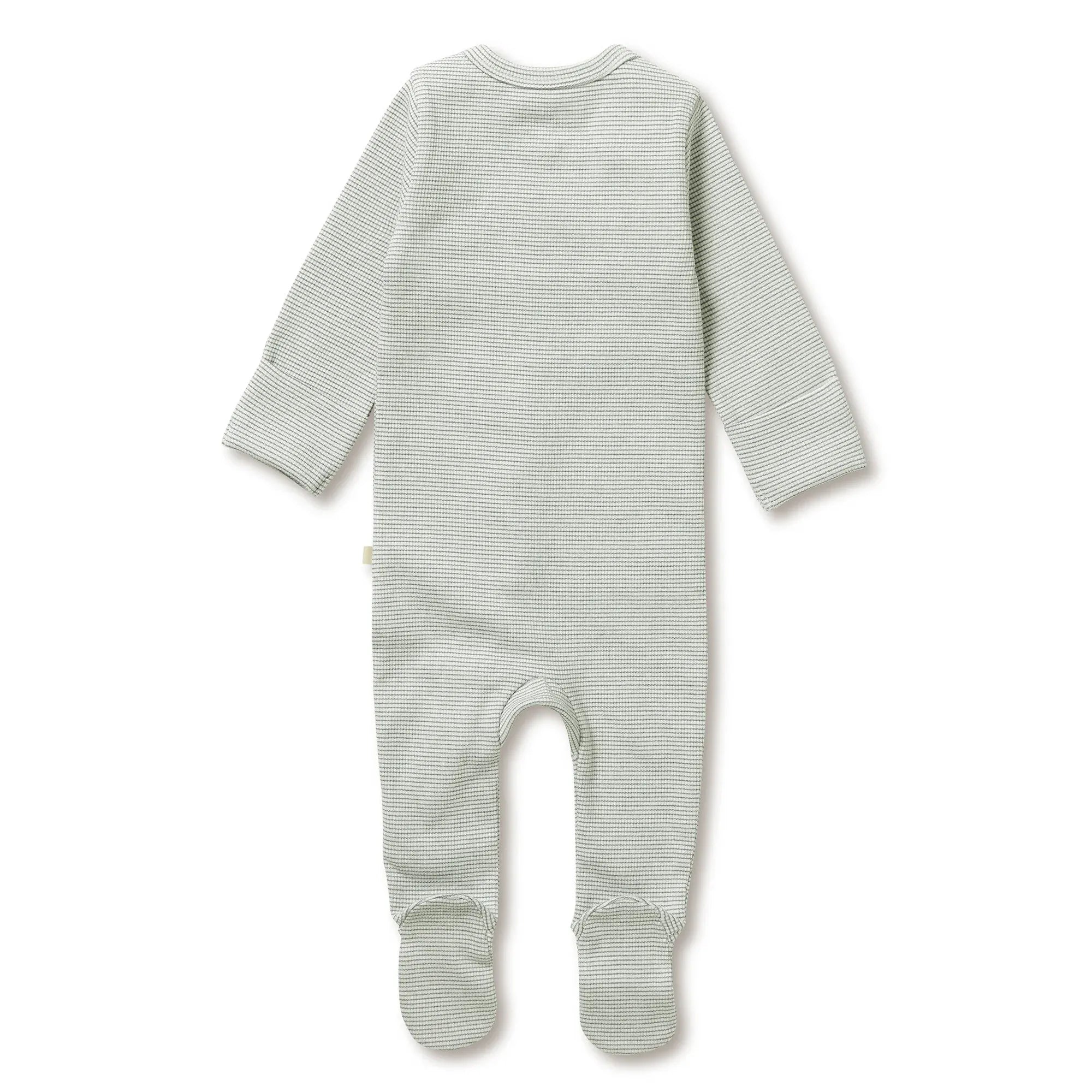 Organic Stripe Rib Zipsuit with Feet - Fern Wilson & Frenchy Lil Tulips