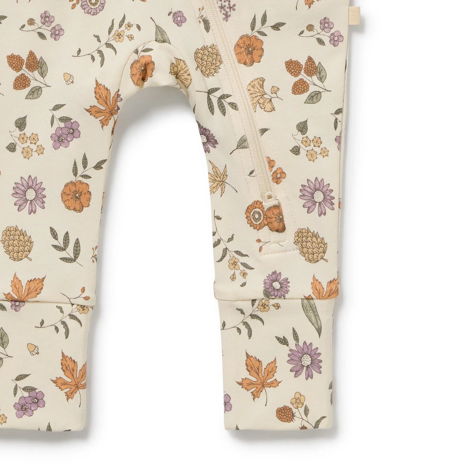 Organic Zipsuit - Maple Glow Wilson & Frenchy Lil Tulips