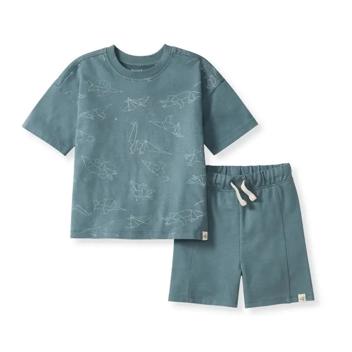 Origami Dinos Tee & Shorts Set Burt's Bees Baby Lil Tulips