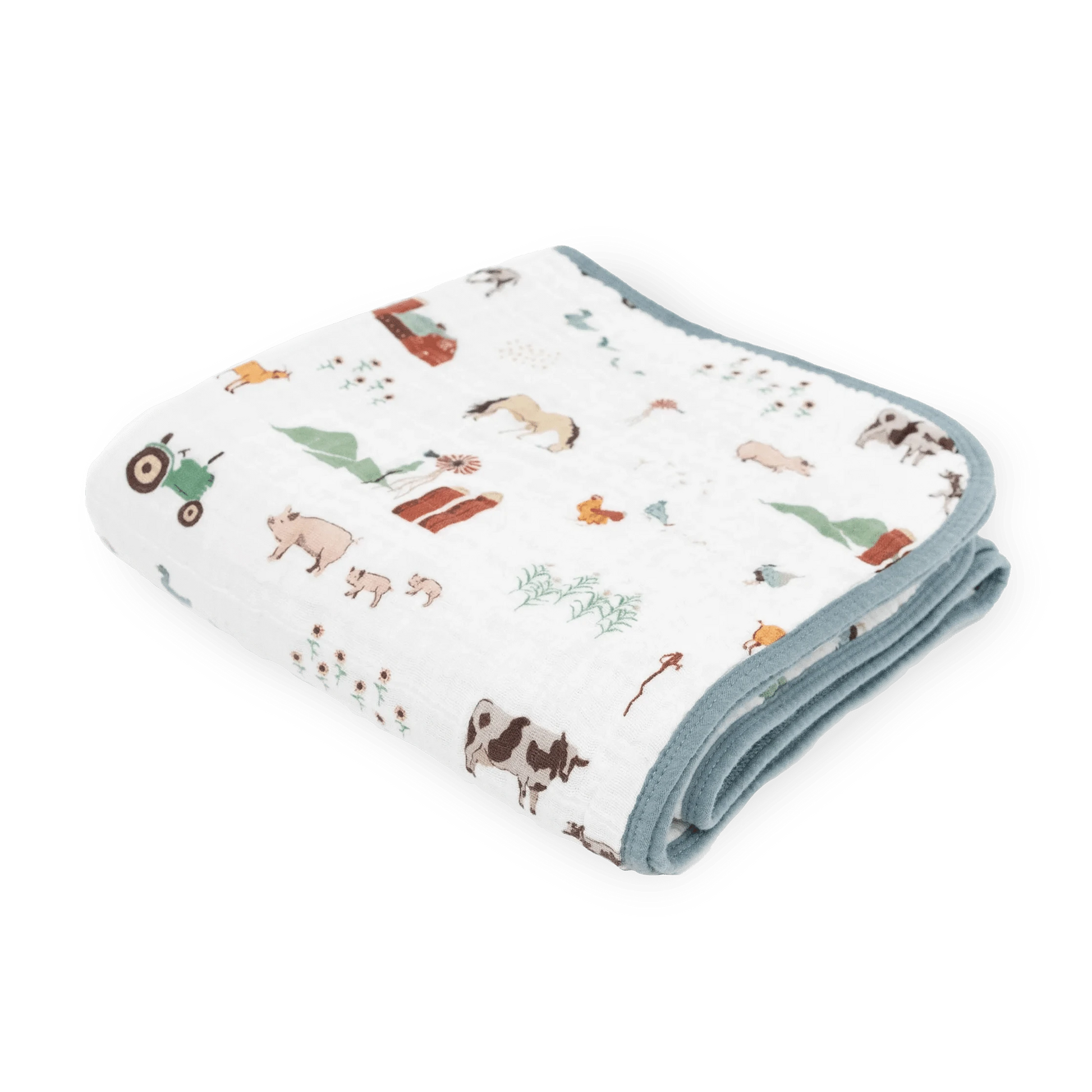 Original Cotton Muslin Quilt - Farmyard Little Unicorn Lil Tulips