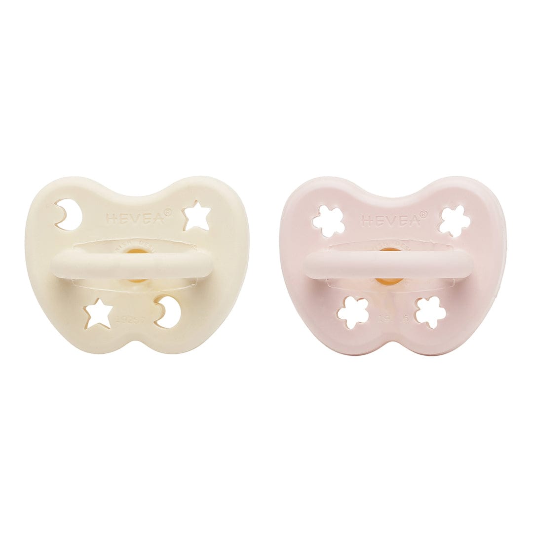 Orthodontic Powder Pink & Milky White Pacifier 2 Pack (0-3 Months) Hevea Lil Tulips