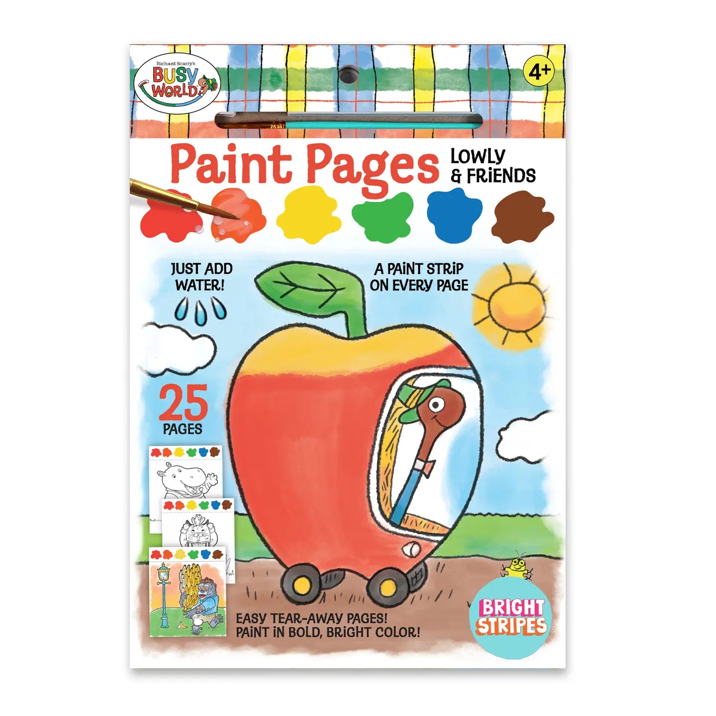 Paint Pages- Busy Town Lowly & Friends Bright Stripes Lil Tulips