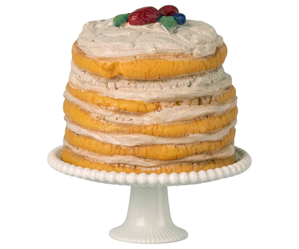 Party cake and cake stand, Mouse - Off white Maileg Lil Tulips