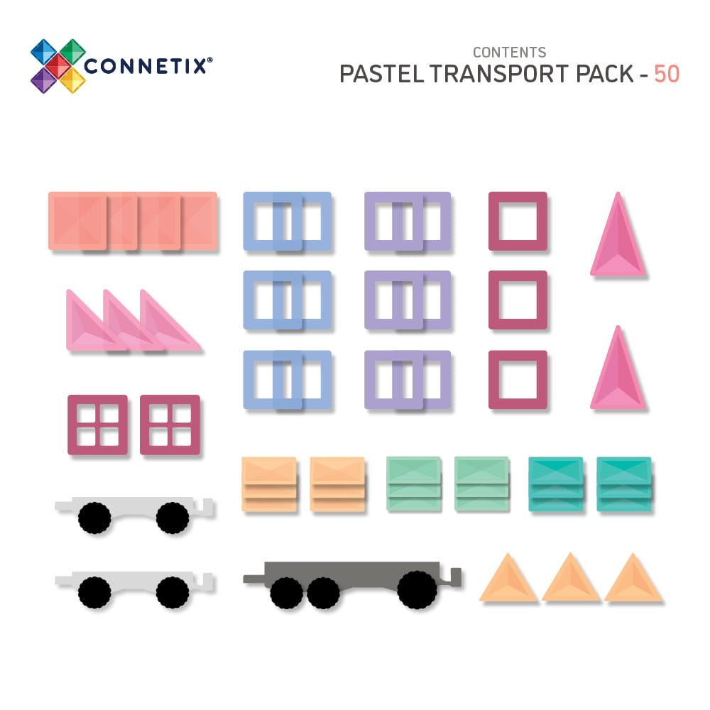 Pastel Transport Pack 50 PC Connetix Lil Tulips