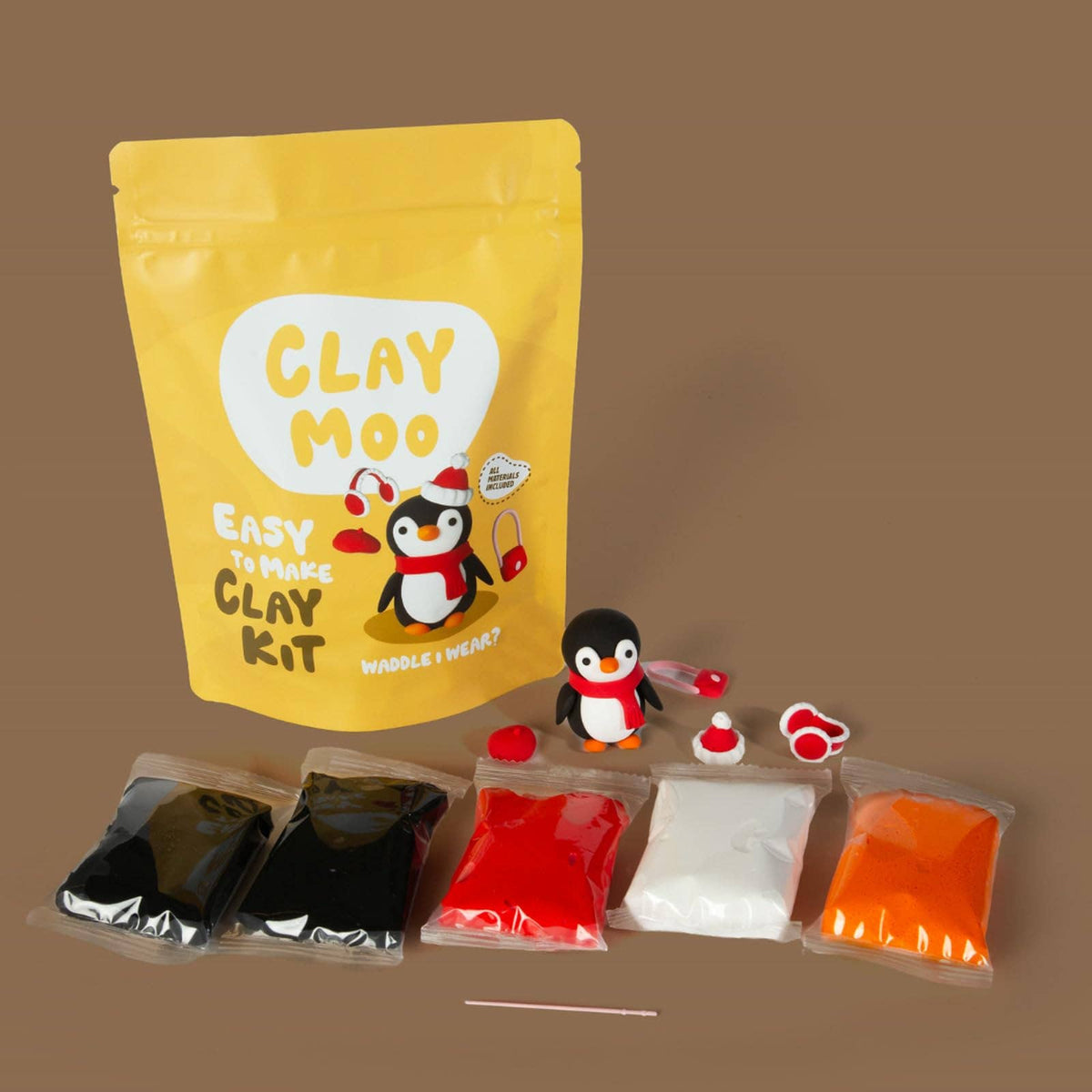 Penguin Clay Crafting Kit Default Claymoo Lil Tulips