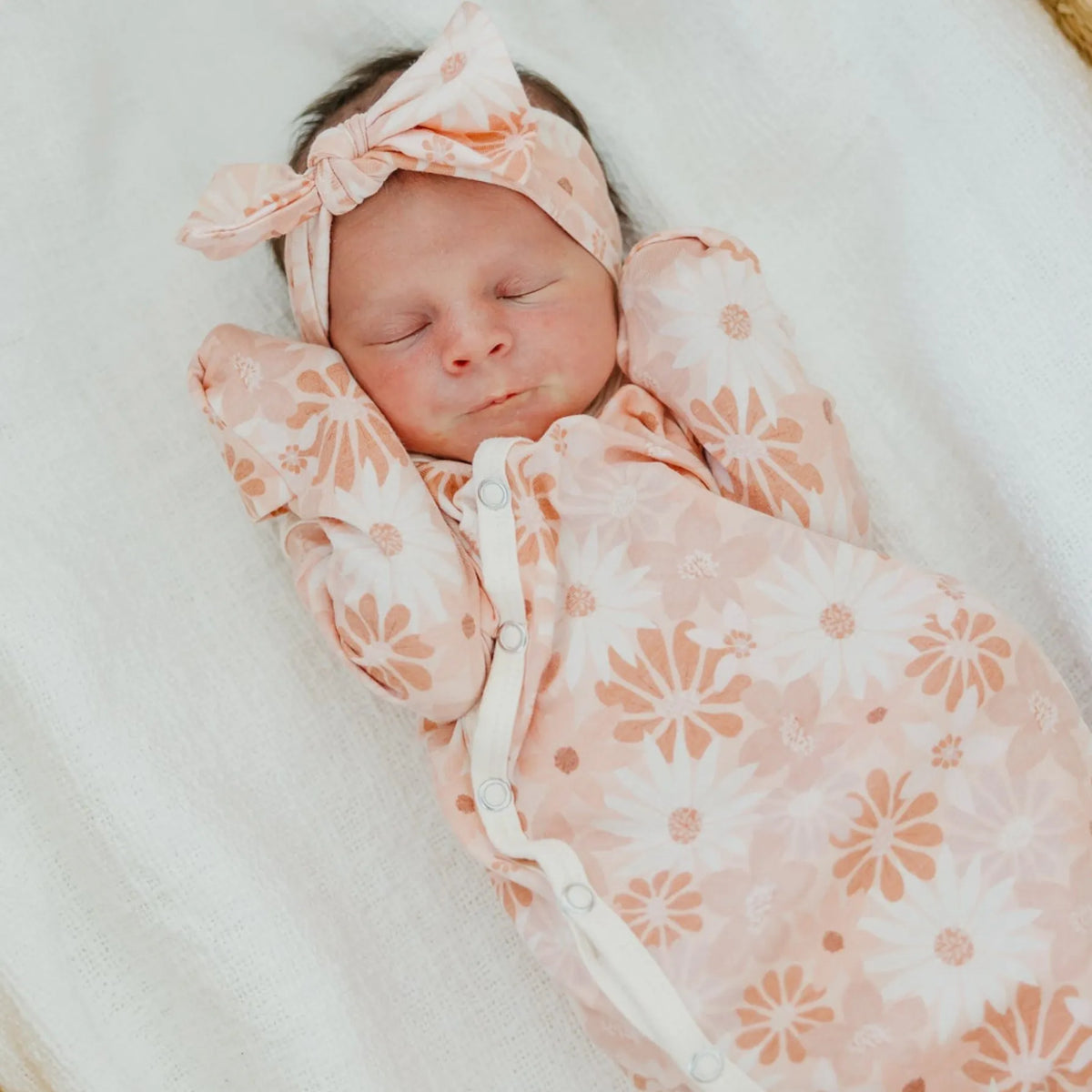 Penny Newborn Knotted Gown Copper Pearl Lil Tulips