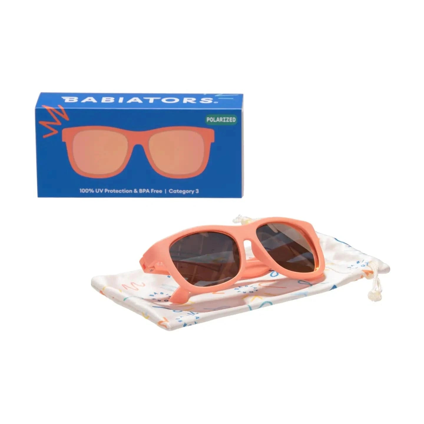Perfect Papaya Polarized Navigator Sunglasses with Peach Mirror Lens Babiators Lil Tulips