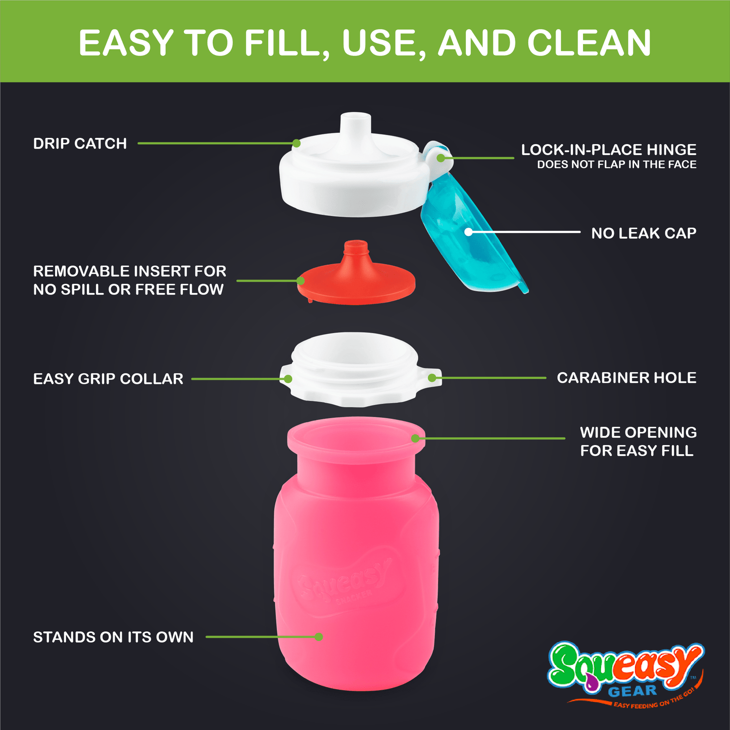 Pink Squeasy Silicone Pouch Squeasy Gear Lil Tulips