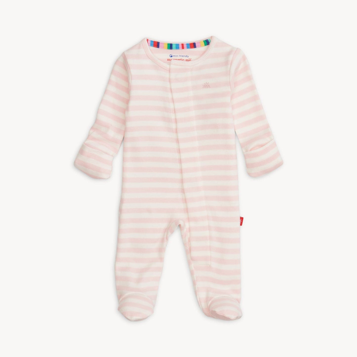 Pink Stripe Organic Cotton Footie Magnetic Me Lil Tulips