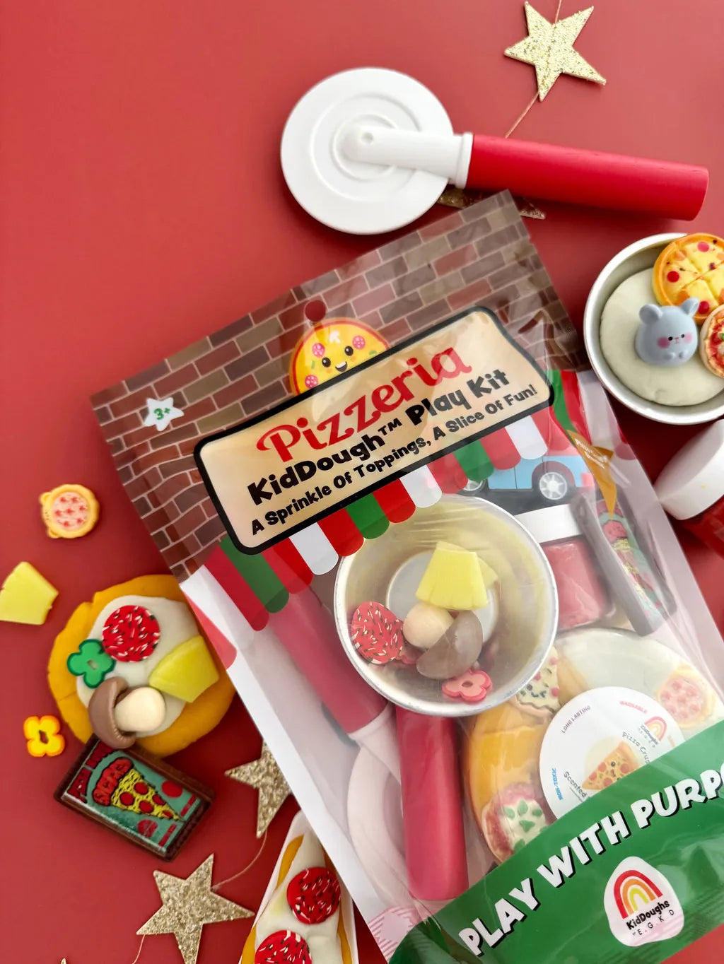 Pizzeria Kiddough Play Kit Earth Grown KidDoughs Lil Tulips
