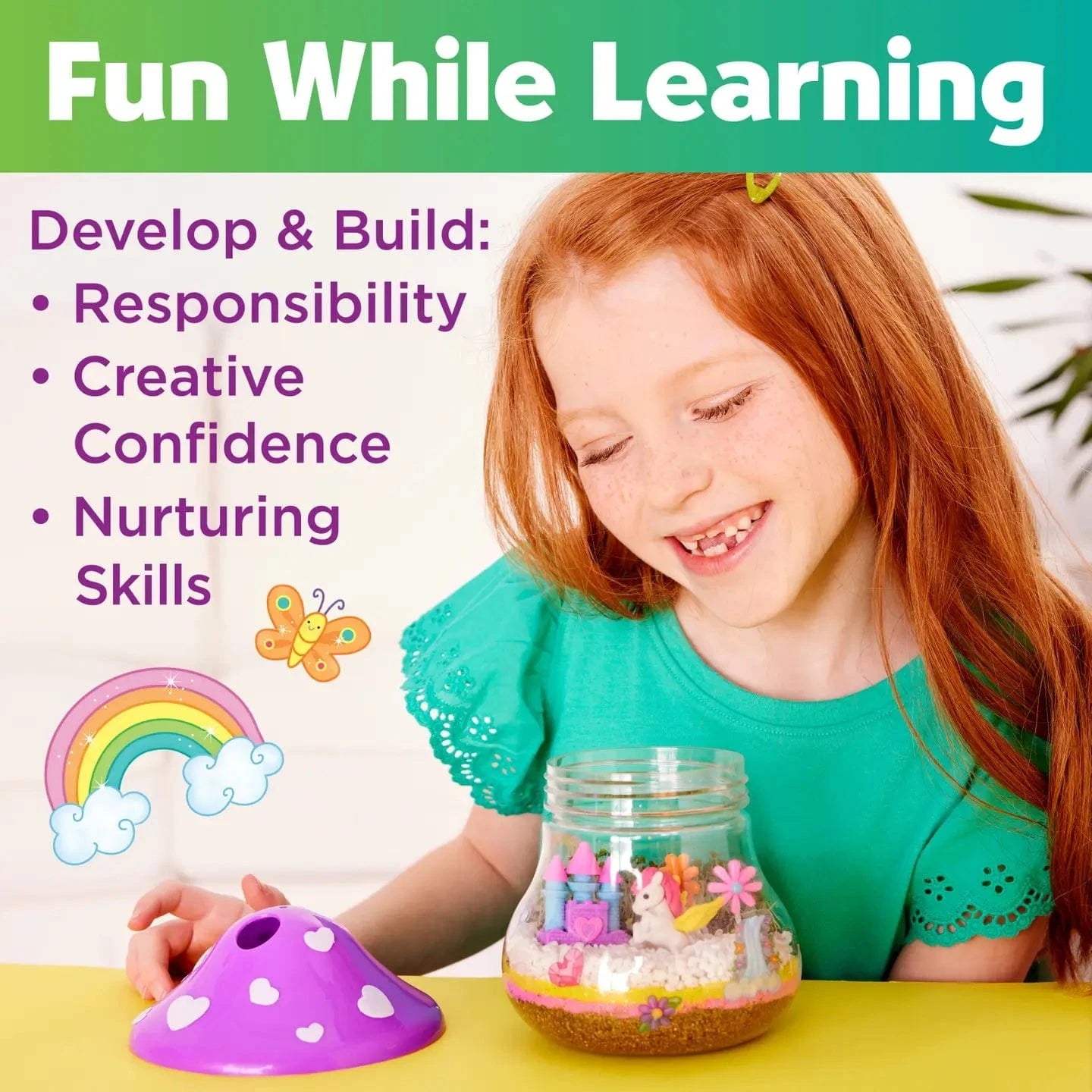 Plant & Grow Unicorn Forest Terrarium Craft Kit For Kids Faber-Castell Lil Tulips