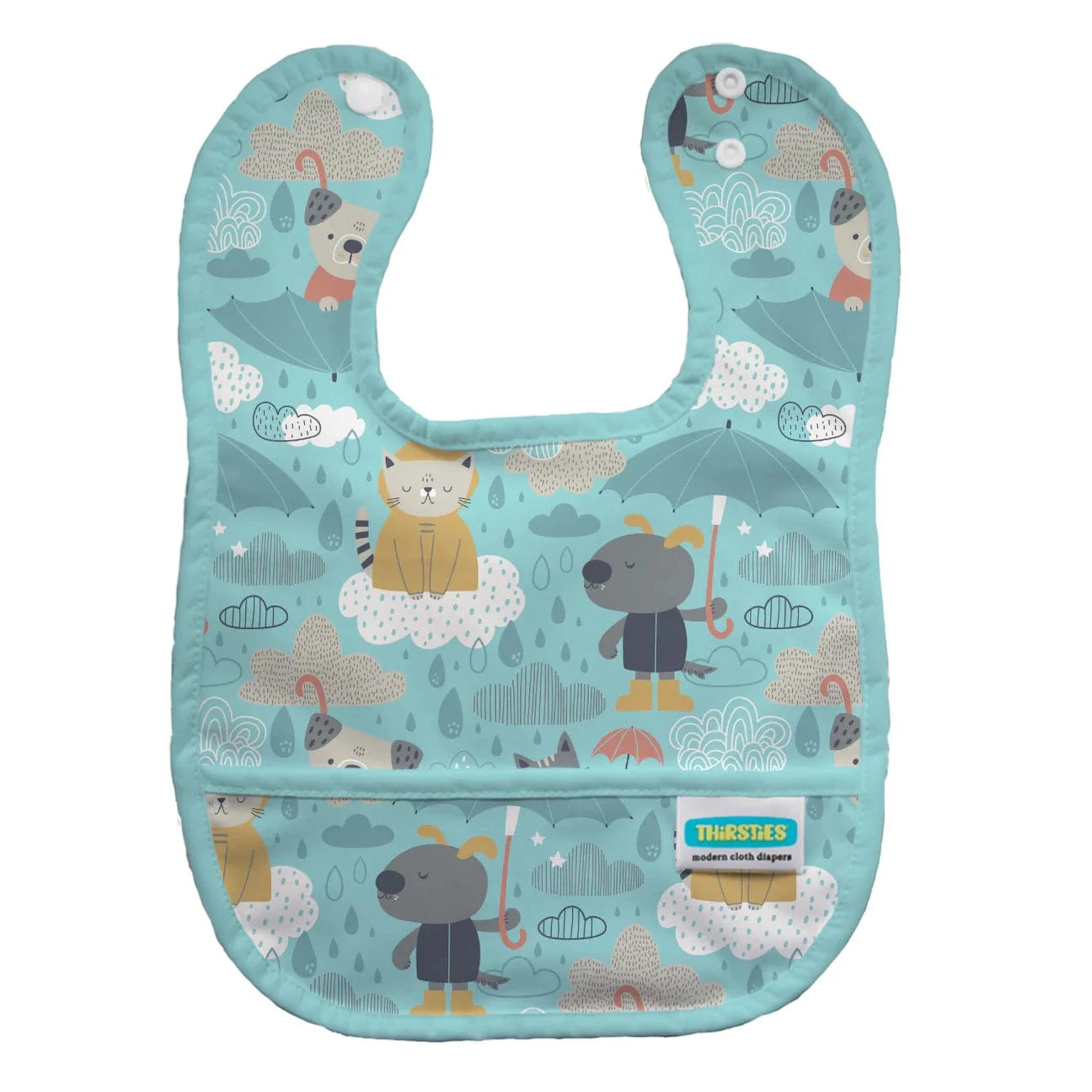 Pocket Bib - Drizzly Thirsties Bibs Lil Tulips