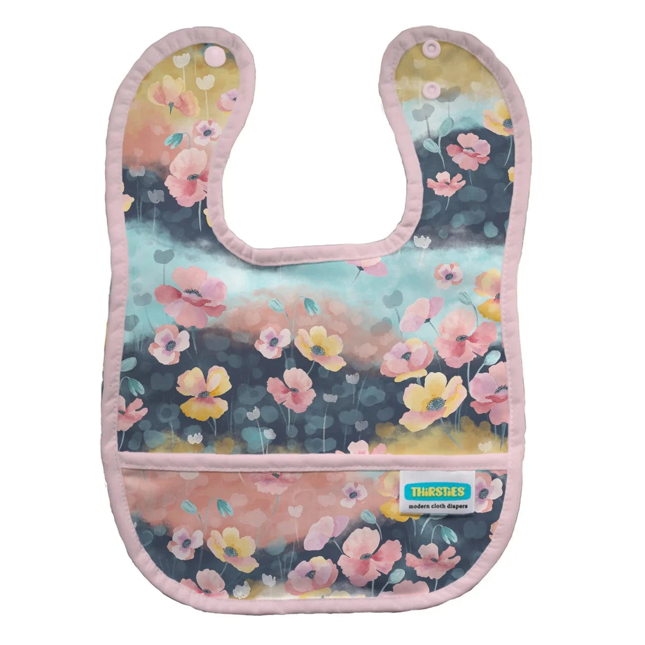 Pocket Bib - Poppy Thirsties Bibs Lil Tulips
