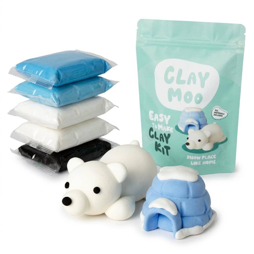 Polar Bear Clay Crafting Kit Default Claymoo Lil Tulips