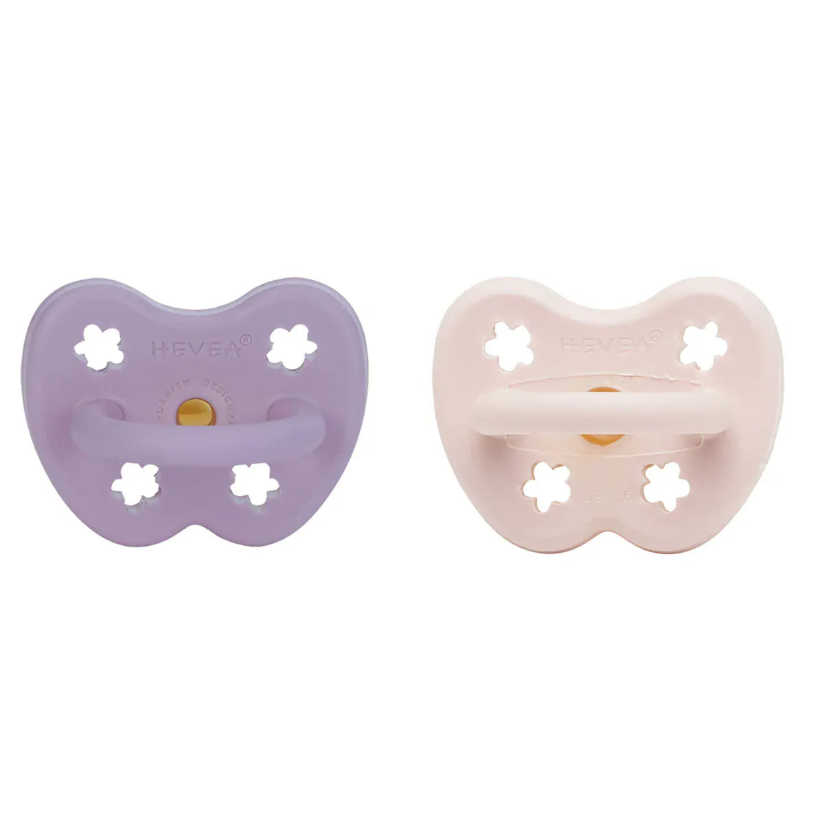 Powder Pink & Lavender Pacifier 3-36 Months Two-Pack - Orthodontic Hevea Lil Tulips