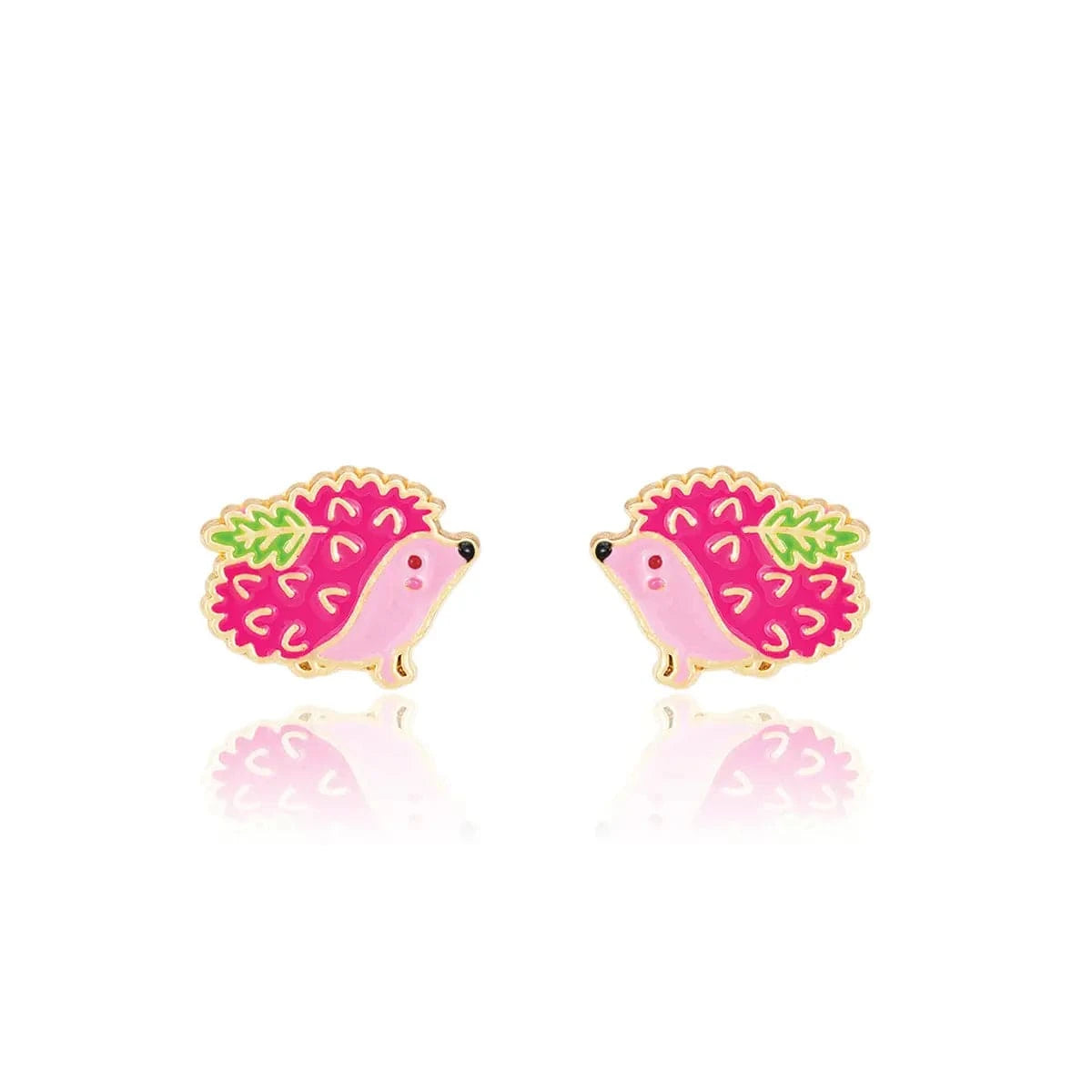 Prickly Pink Hedgehog Cutie Stud Earrings Girl Nation Bracelets Lil Tulips