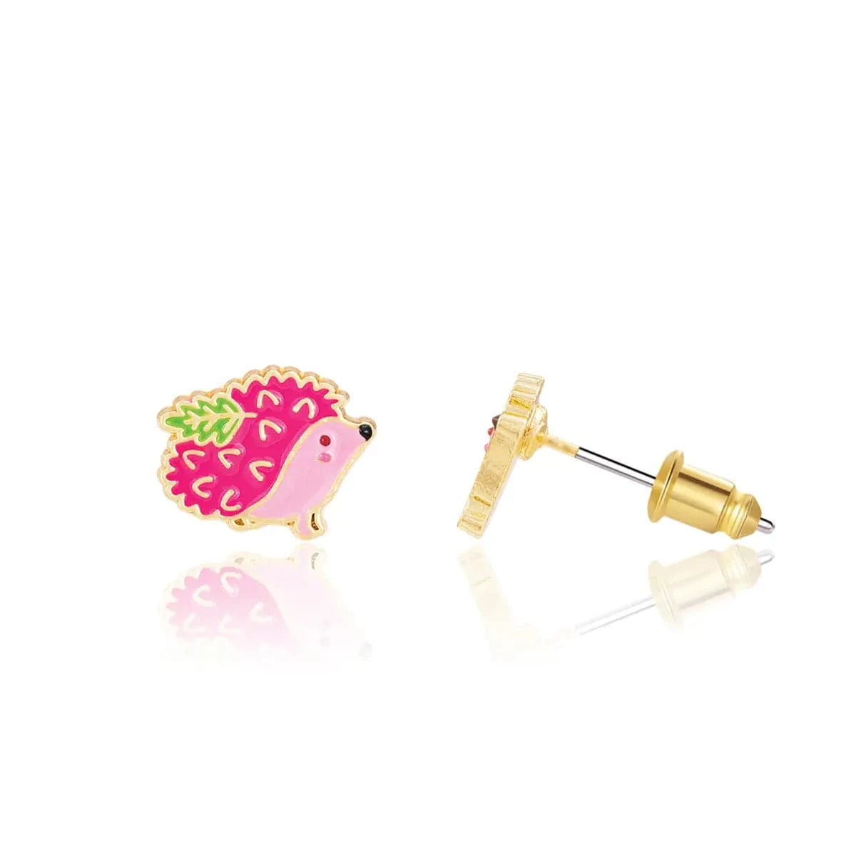 Prickly Pink Hedgehog Cutie Stud Earrings Girl Nation Bracelets Lil Tulips