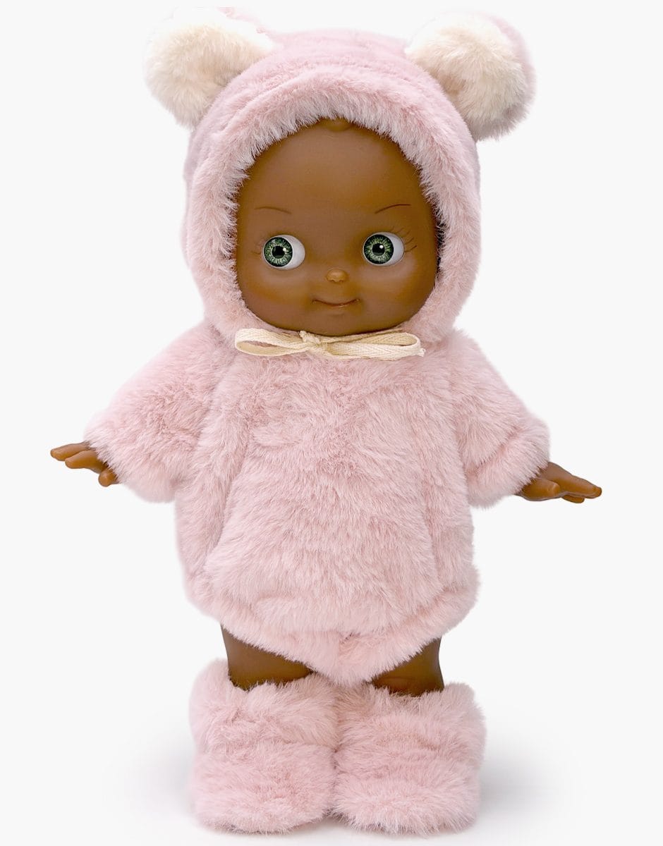 Prunelle Mini Panchas Doll - Pink Bear Fantasia Outfit - 27 cm Minikane Lil Tulips