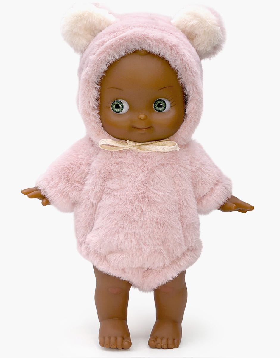 Prunelle Mini Panchas Doll - Pink Bear Fantasia Outfit - 27 cm Minikane Lil Tulips