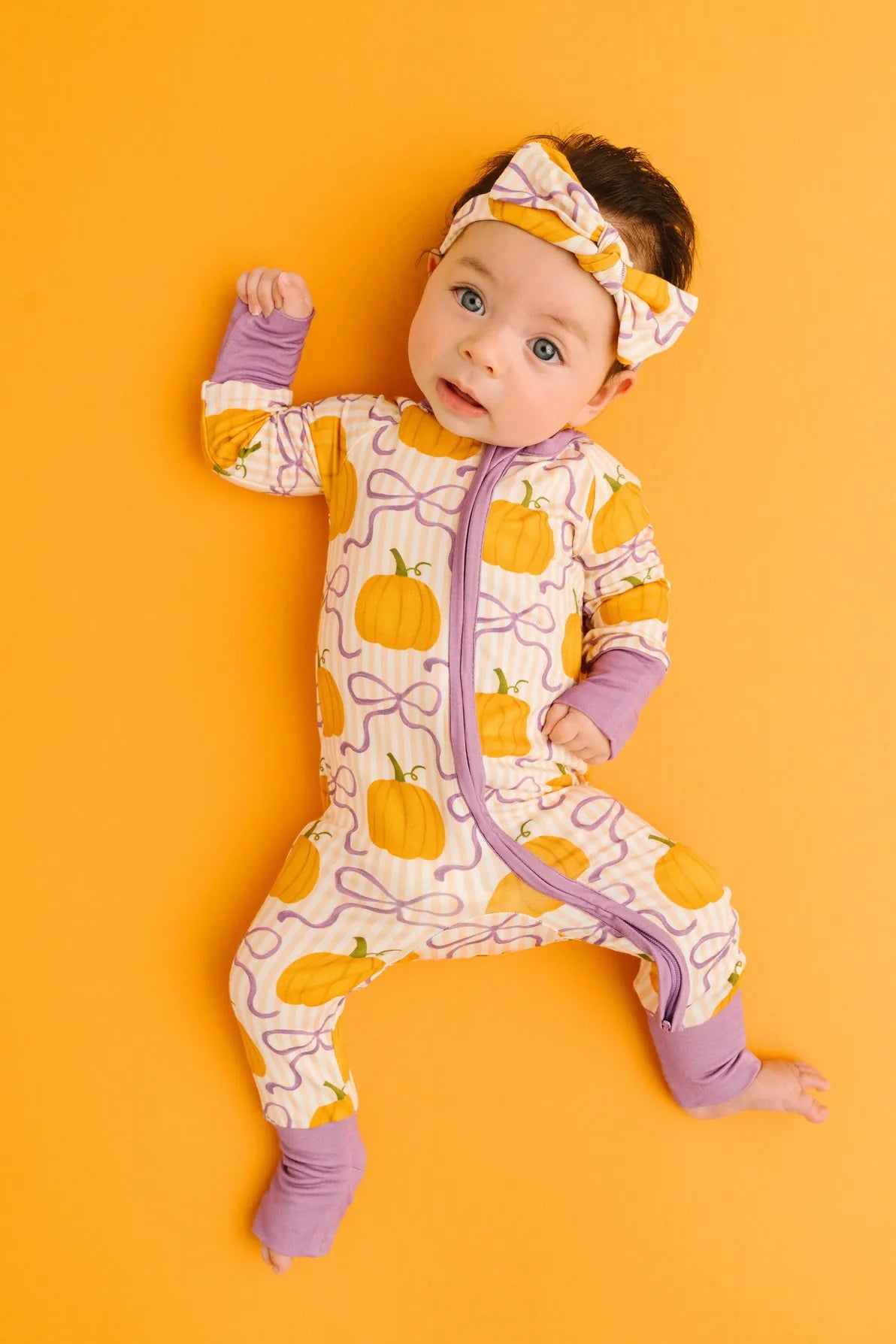 Pumpkin & Bows Bamboo Sleeper Little One Shop Lil Tulips