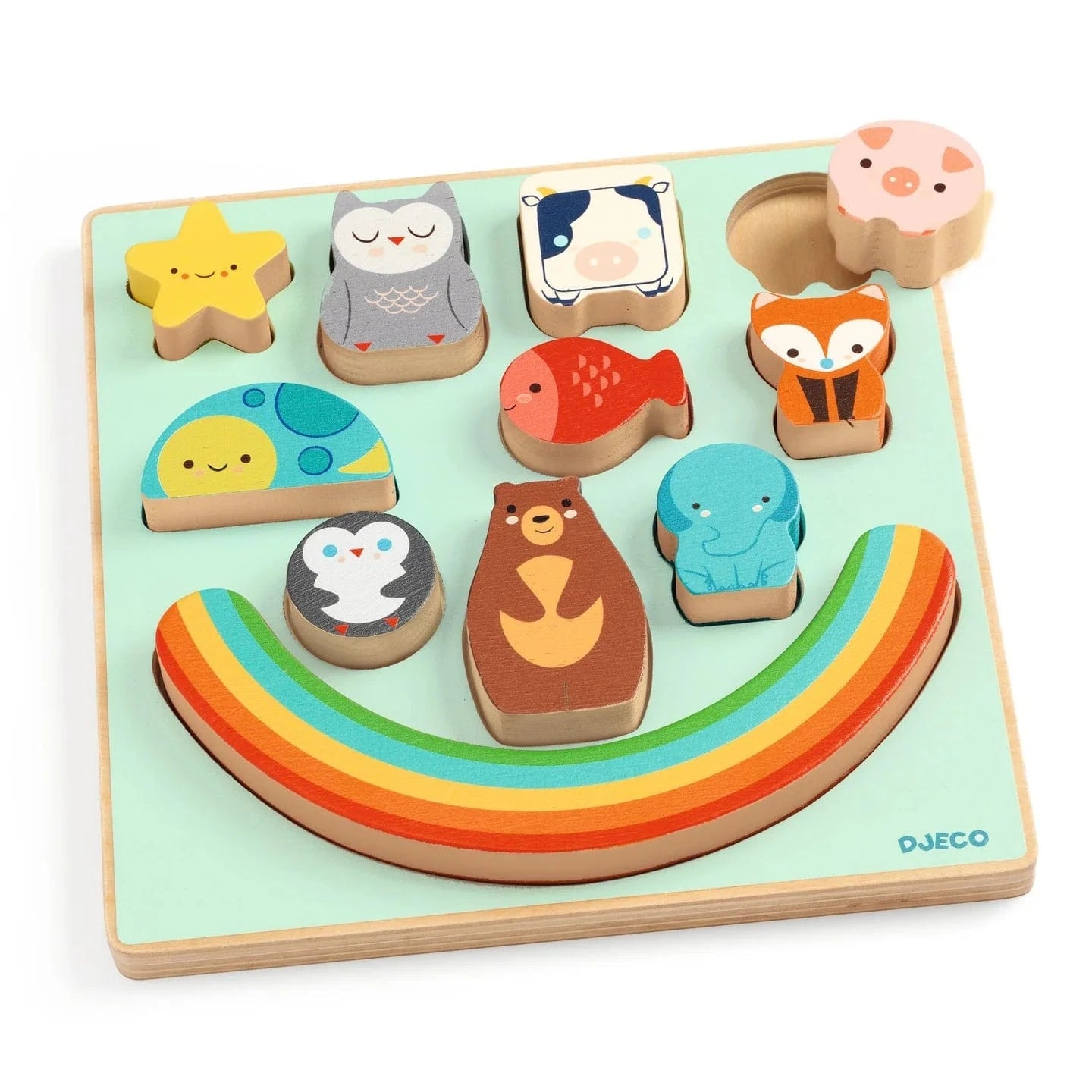Puzz & Boom Rainbow Wooden Puzzle Djeco Lil Tulips