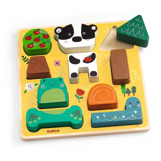 Puzz & Match Happy Wooden Puzzle Djeco Lil Tulips