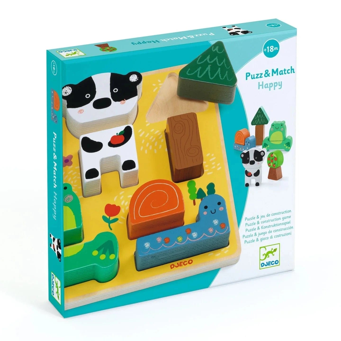 Puzz & Match Happy Wooden Puzzle Djeco Lil Tulips