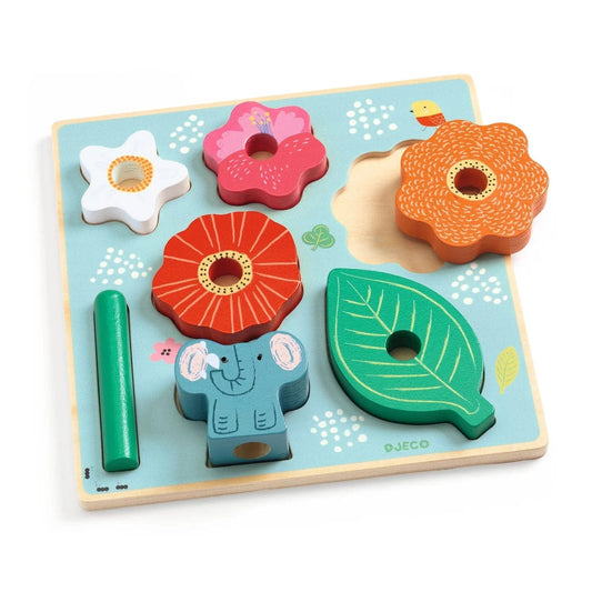 Puzz & Stack Happy Wooden Puzzle Djeco Lil Tulips