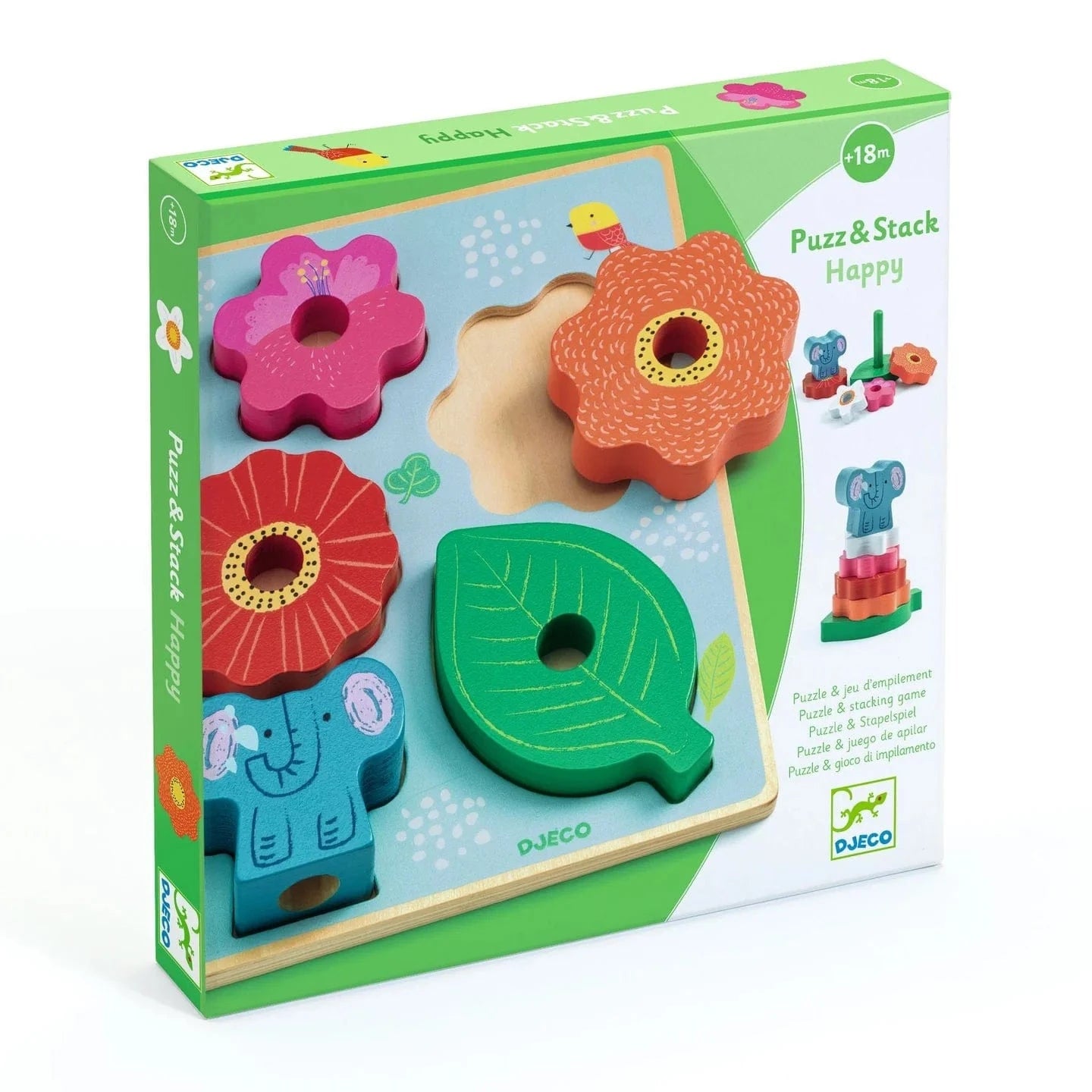 Puzz & Stack Happy Wooden Puzzle Djeco Lil Tulips