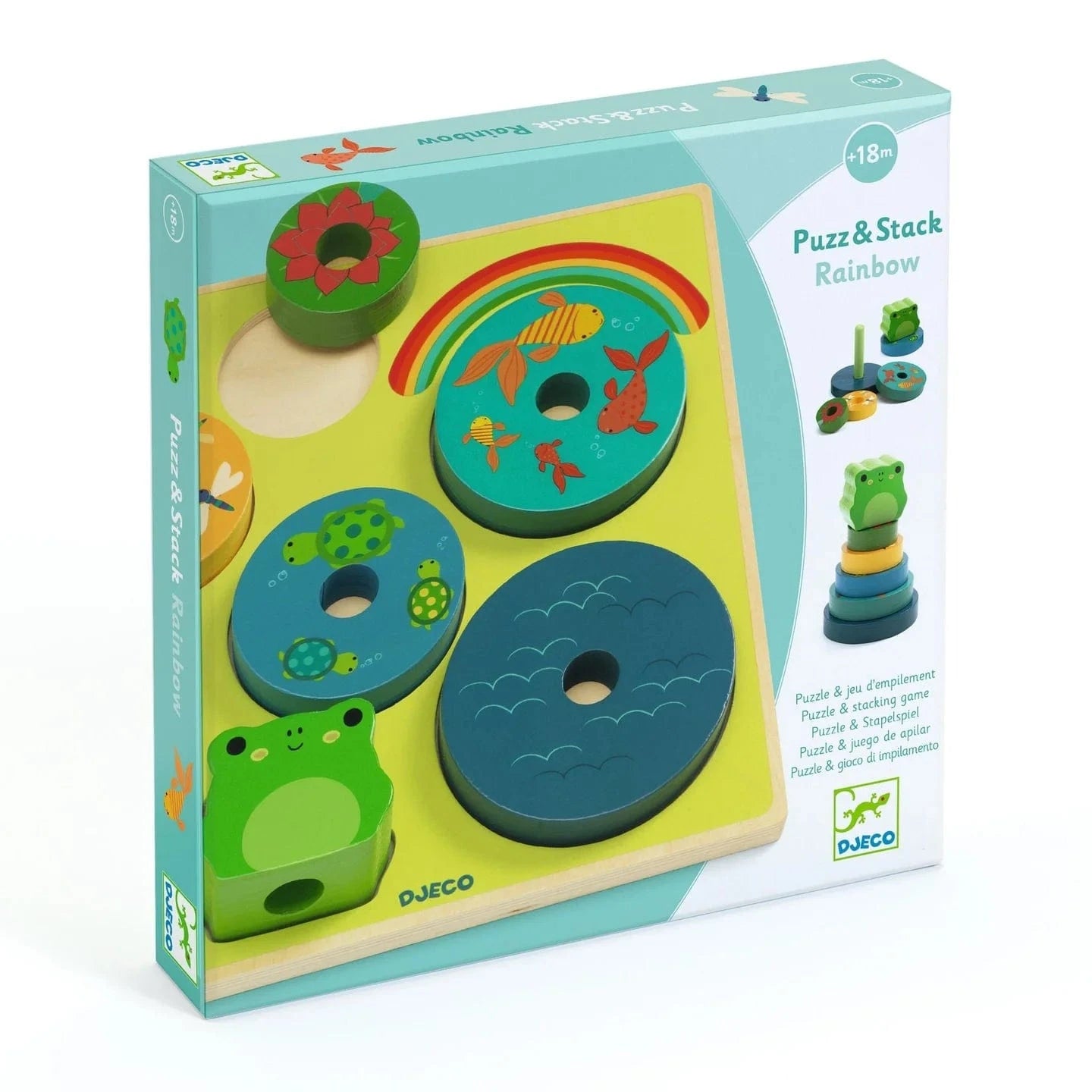 Puzz & Stack Rainbow Wooden Puzzle Djeco Lil Tulips