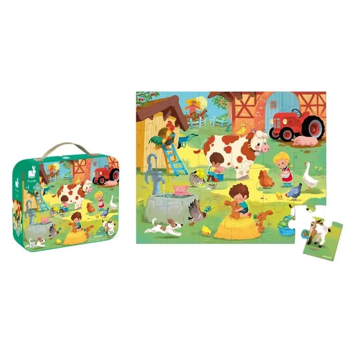 Puzzle - A Day At the Farm - 24 Pcs Janod Lil Tulips