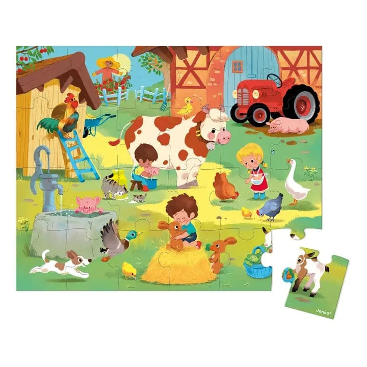 Puzzle - A Day At the Farm - 24 Pcs Janod Lil Tulips